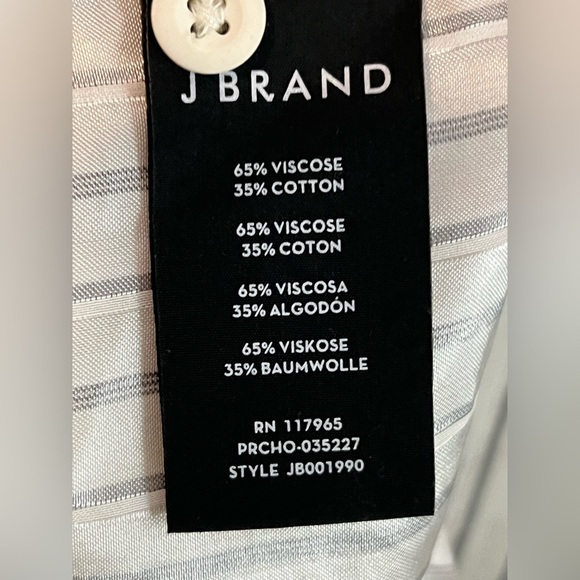 J Brand Peyton Utility Satin Viscose Stripe Shirt 
 Size S - Picture 8 of 10